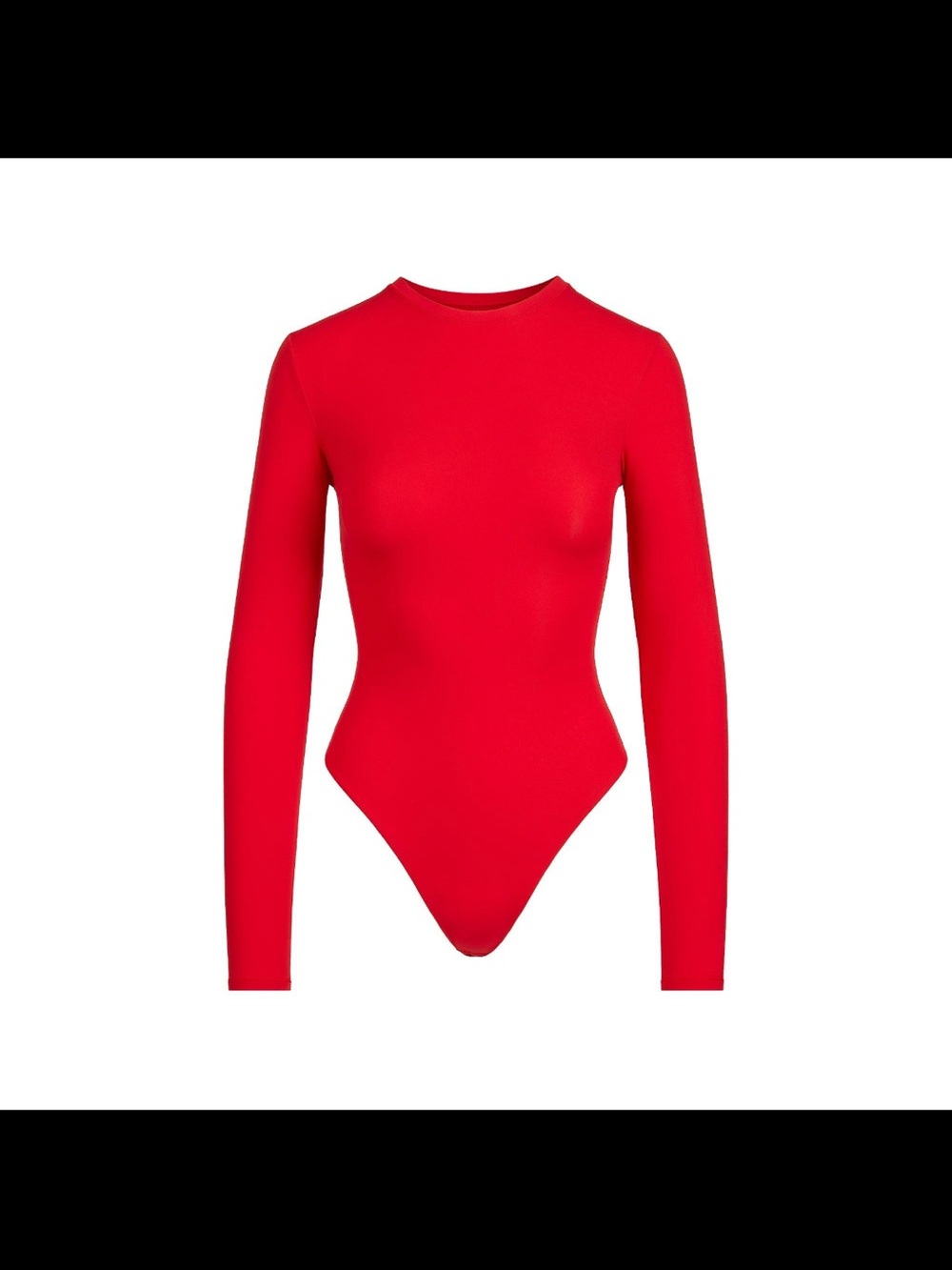 SKIMS Fits Everybody Long Sleeve Crew Neck Bodysuit in Ruby